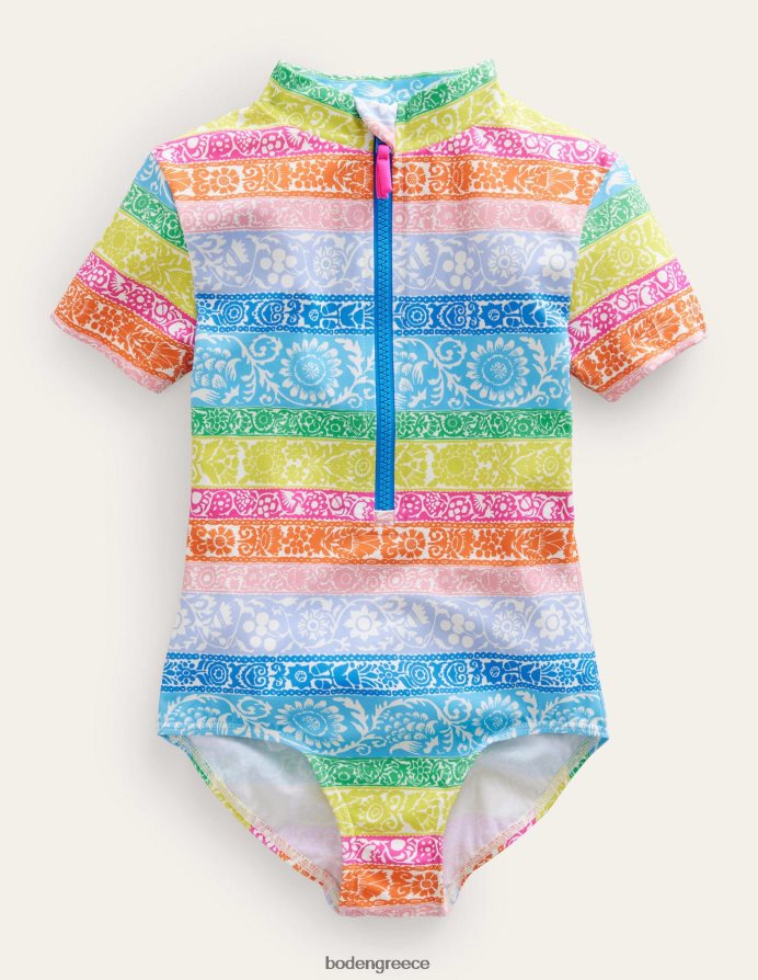 ιβουάρ & πολλαπλή ρίγα ταπετσαρίας είδη ένδυσης κοντομάνικο μαγιό Boden κορίτσια 464PH82809