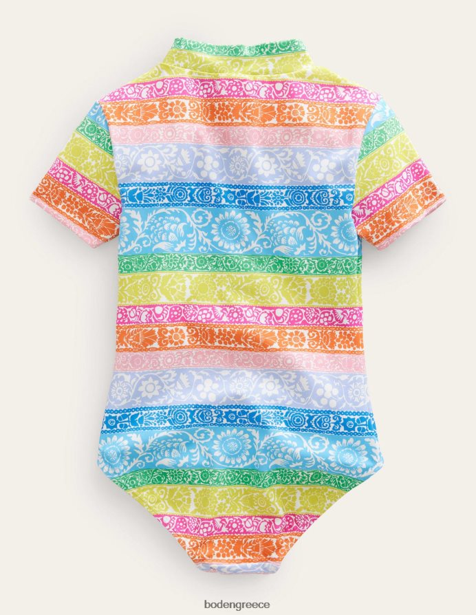 ιβουάρ & πολλαπλή ρίγα ταπετσαρίας είδη ένδυσης κοντομάνικο μαγιό Boden κορίτσια 464PH82809