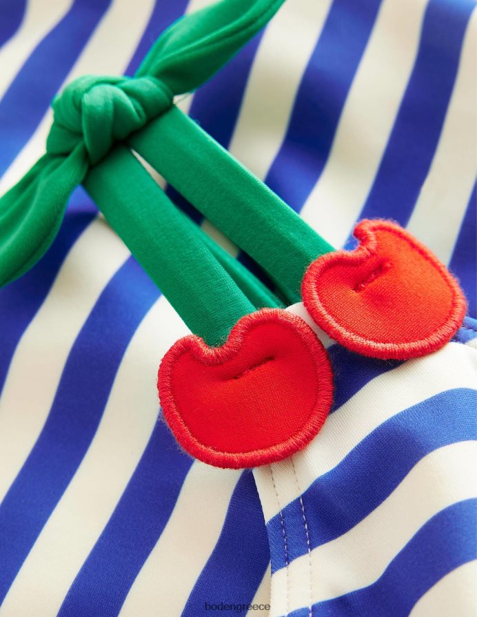 μπλε καμπάνα και ιβουάρ ρίγα είδη ένδυσης μαγιό με λουράκι κερασιού Boden κορίτσια 464PH82899