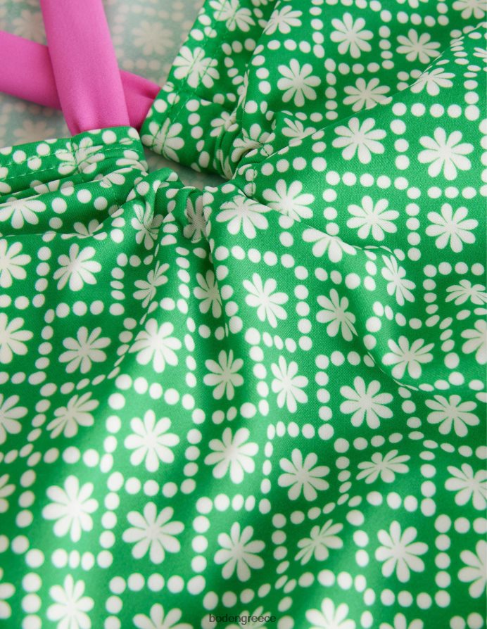 σχολείο ελεφαντόδοντο πράσινο μαργαρίτα τελεία είδη ένδυσης μαγιό με θηλιά Boden κορίτσια 464PH82998