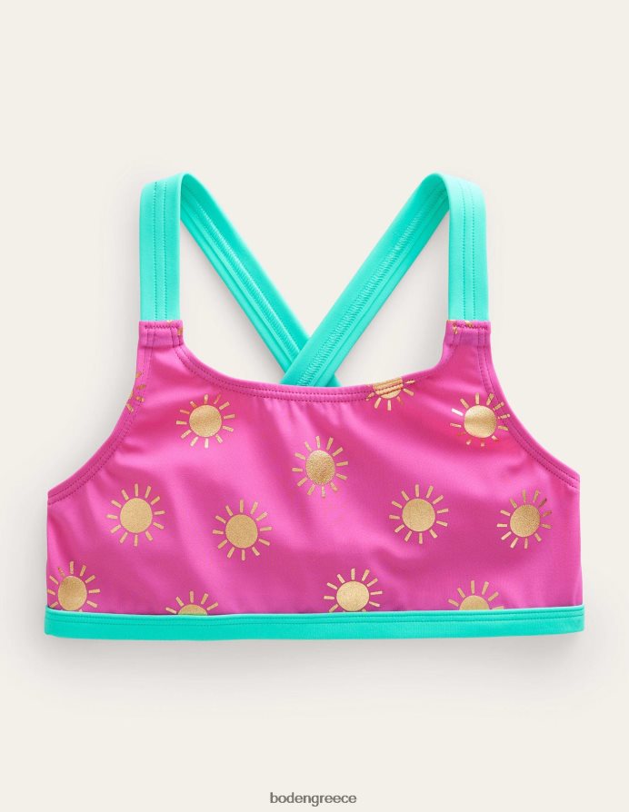 γαργαλημένους ήλιους από ροζ χρυσό φύλλο είδη ένδυσης μπικίνι χιαστί πίσω Boden κορίτσια 464PH83003