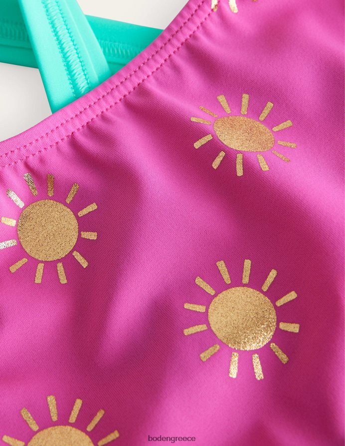 γαργαλημένους ήλιους από ροζ χρυσό φύλλο είδη ένδυσης μπικίνι χιαστί πίσω Boden κορίτσια 464PH83003