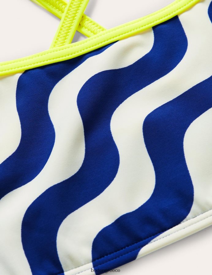 ιβουάρ/μπλε κύμα είδη ένδυσης μπικίνι με σχέδια Boden κορίτσια 464PH83147