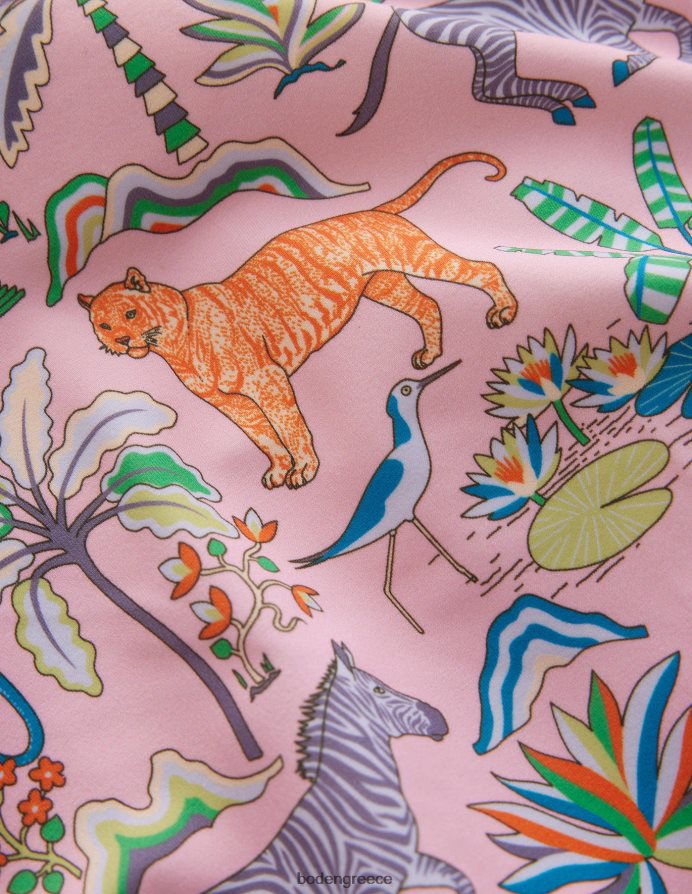 καμέο ροζ τροπικός κήπος είδη ένδυσης εμπριμέ μαγιό με φουσκωτά μανίκια Boden κορίτσια 464PH83163