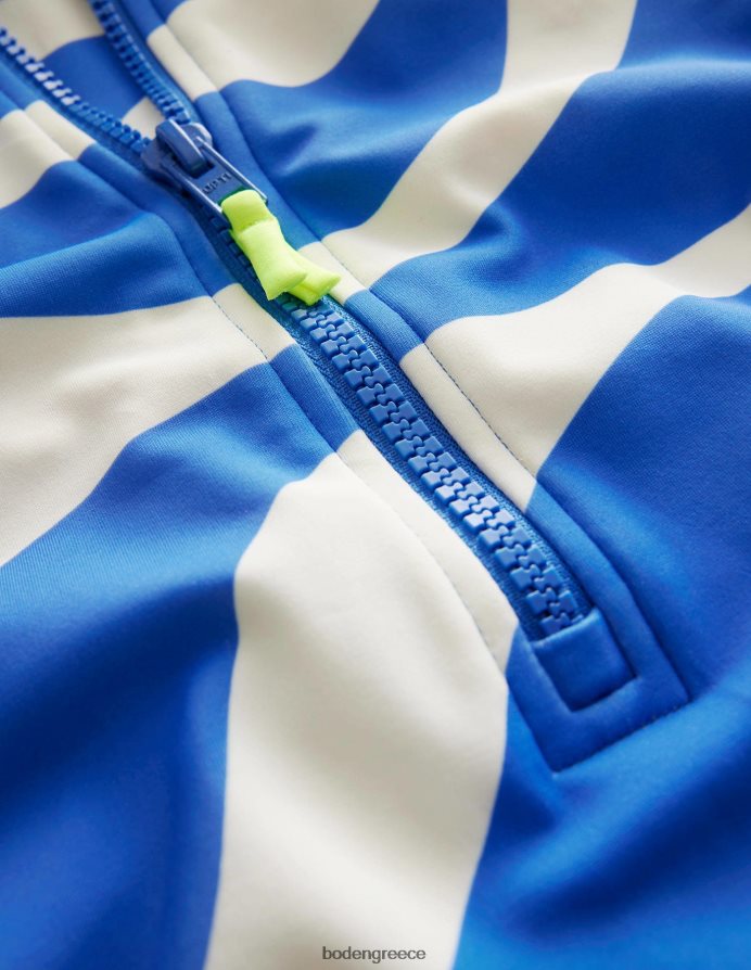 ιβουάρ και καμπάνα μπλε κύμα είδη ένδυσης κοντομάνικο μαγιό Boden κορίτσια 464PH83212