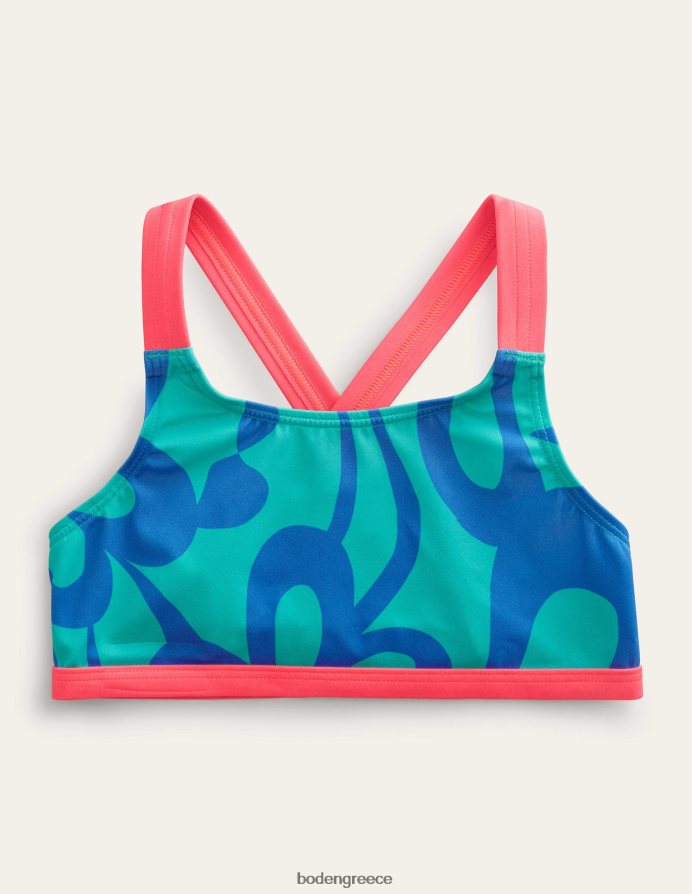 τροπικό πράσινο καλοκαιρινό στένσιλ είδη ένδυσης μπικίνι χιαστί πίσω Boden κορίτσια 464PH83274