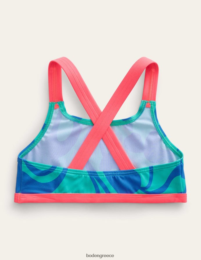 τροπικό πράσινο καλοκαιρινό στένσιλ είδη ένδυσης μπικίνι χιαστί πίσω Boden κορίτσια 464PH83274