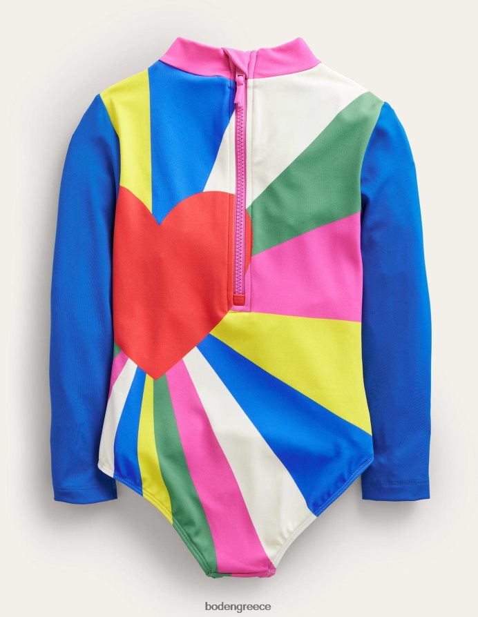 πολυ είδη ένδυσης εμπριμέ μακρυμάνικο μαγιό Boden κορίτσια 464PH83295