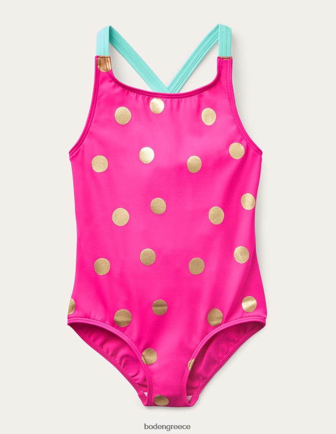 ουράνιο τόξο πολυ είδη ένδυσης μαγιό με σταυρωτή στάμπα Boden κορίτσια 464PH8753