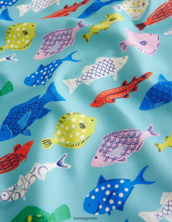 aqua sea multi fish είδη ένδυσης μαγιό με φτερωτή μανίκια Boden κορίτσια 464PH82893