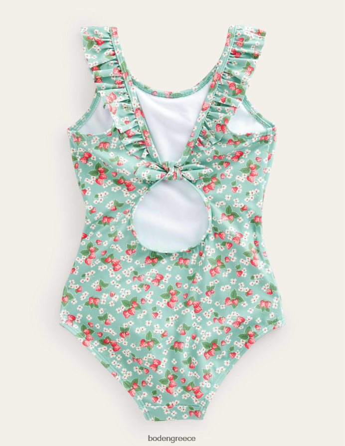 aqua sea strawberry ditsy είδη ένδυσης μαγιό που δένει πίσω Boden κορίτσια 464PH83270