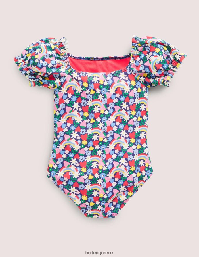 δεξιά ουράνιο τόξο ditsy είδη ένδυσης μαγιό με εμπριμέ μανίκι Boden κορίτσια 464PH82780