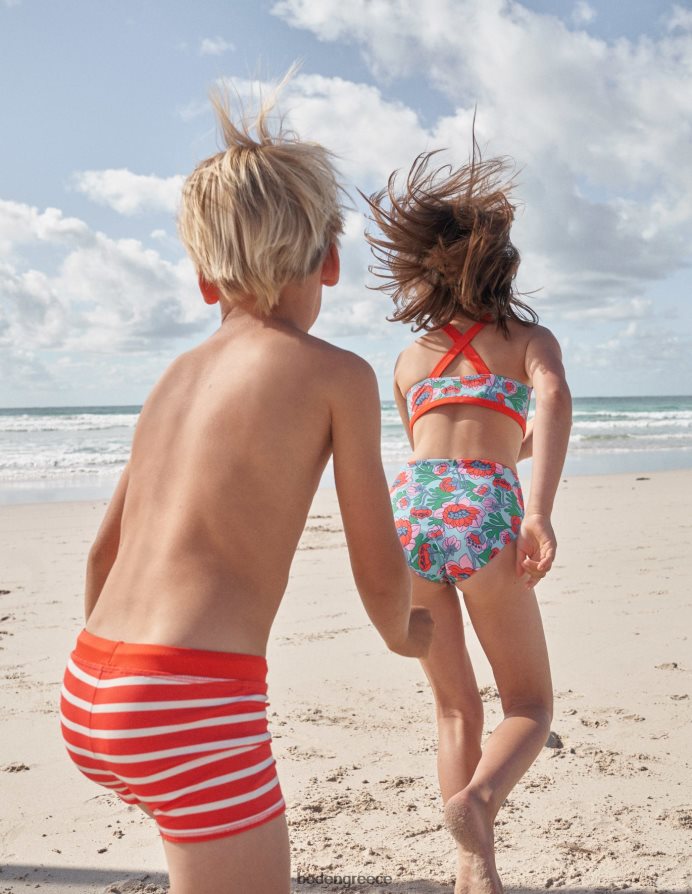 κόκκινη παπαρούνα άνοιξη ώρα floral είδη ένδυσης μπικίνι χιαστί πίσω Boden κορίτσια 464PH83114