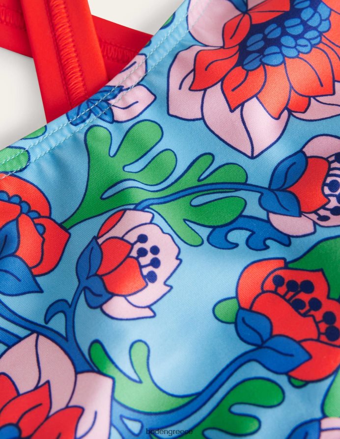 κόκκινη παπαρούνα άνοιξη ώρα floral είδη ένδυσης μπικίνι χιαστί πίσω Boden κορίτσια 464PH83114