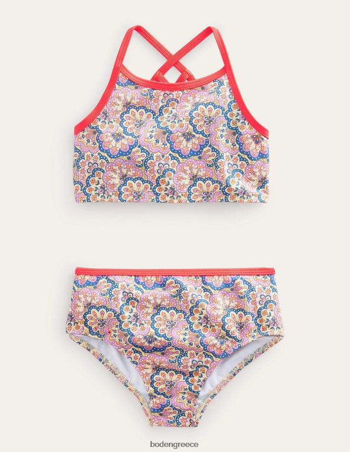 λούπινο και ροδάκινο paisley είδη ένδυσης μπικίνι με ψηλό λαιμό Boden κορίτσια 464PH82659