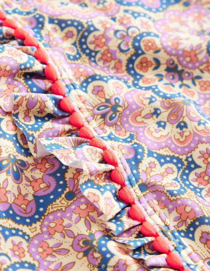 λούπινο και σορμπέ ροδάκινο paisley είδη ένδυσης μαγιό με μακριά μανίκια Boden κορίτσια 464PH83222