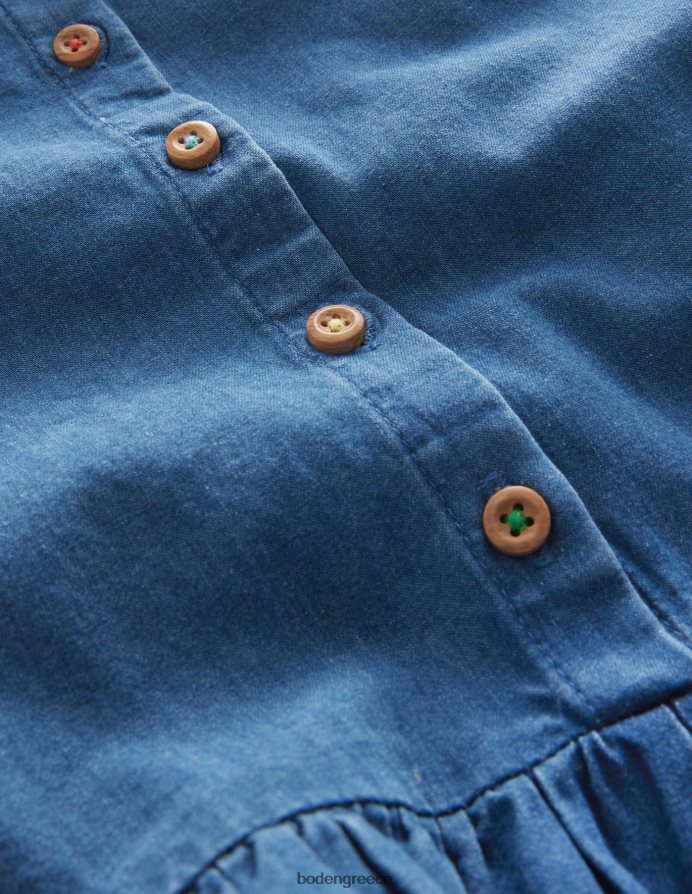 μπλε chambray είδη ένδυσης μπλούζα με μανίκια σαμπρέ Boden κορίτσια 464PH83056