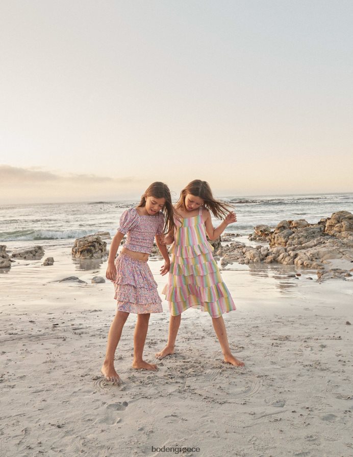 λούπινο και ροδάκινο paisley είδη ένδυσης μπλούζα με κοτσαδόρο Boden κορίτσια 464PH82884