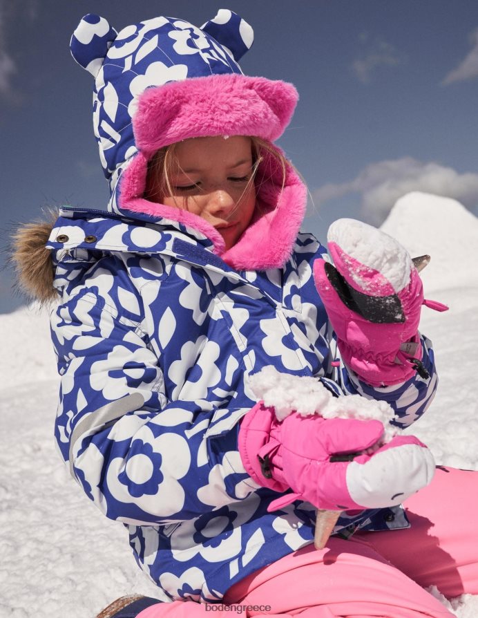 ιβουάρ/μπλε μπλε φλοράλ είδη ένδυσης αδιάβροχο μπουφάν παντός καιρού Boden κορίτσια 464PH82805