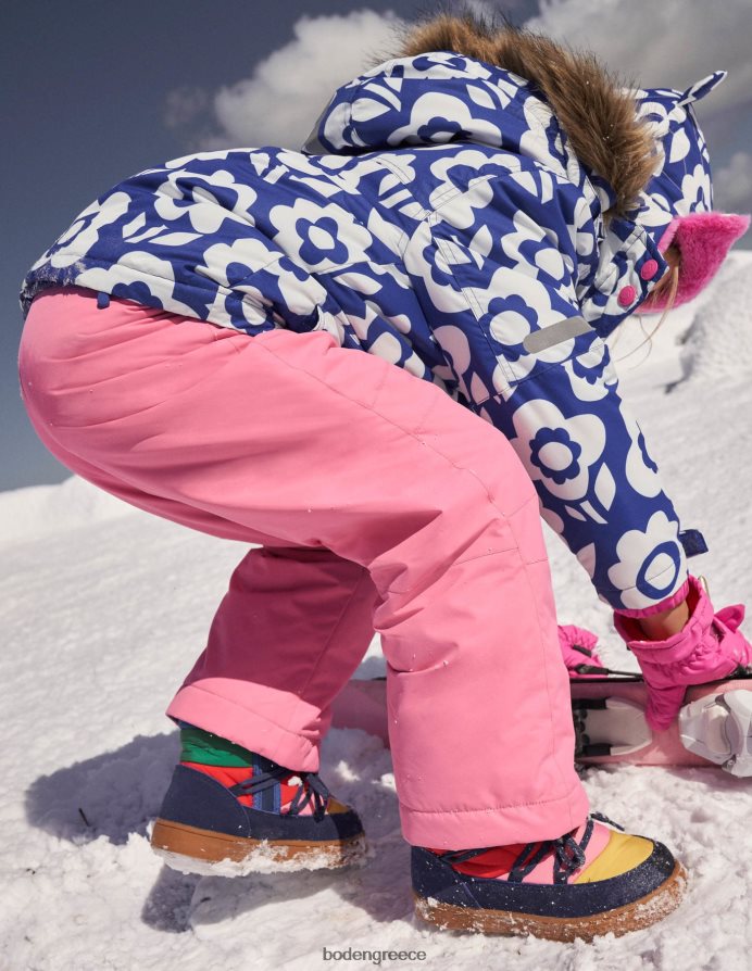 ιβουάρ/μπλε μπλε φλοράλ είδη ένδυσης αδιάβροχο μπουφάν παντός καιρού Boden κορίτσια 464PH82805