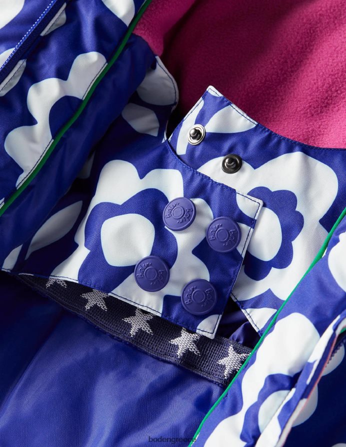 ιβουάρ/μπλε μπλε φλοράλ είδη ένδυσης αδιάβροχο μπουφάν παντός καιρού Boden κορίτσια 464PH82805