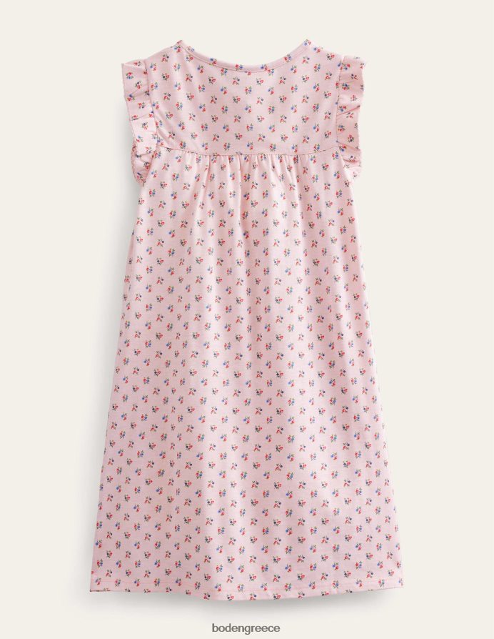 Προβηγκία σκονισμένο ροζ λουλουδάτο είδη ένδυσης εμπριμέ κοντομάνικο νυχτικό Boden κορίτσια 464PH83282