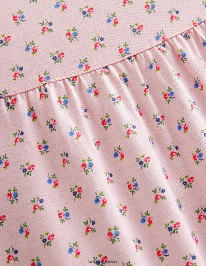 Προβηγκία σκονισμένο ροζ λουλουδάτο είδη ένδυσης εμπριμέ κοντομάνικο νυχτικό Boden κορίτσια 464PH83282