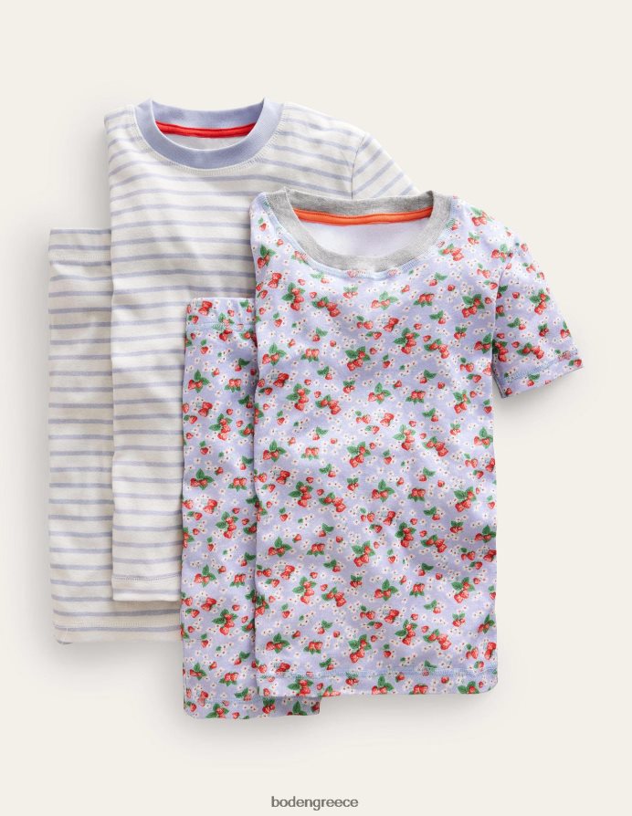 σερφ μπλε λουλουδάτο είδη ένδυσης διπλές άνετες κοντές πιτζάμες Boden κορίτσια 464PH8804