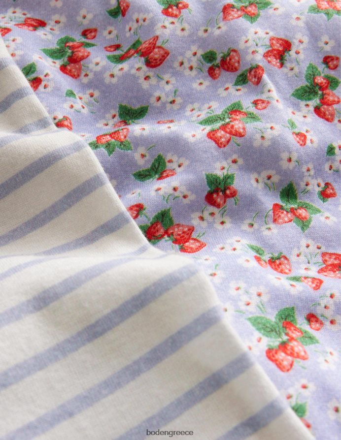 σερφ μπλε λουλουδάτο είδη ένδυσης διπλές άνετες κοντές πιτζάμες Boden κορίτσια 464PH8804