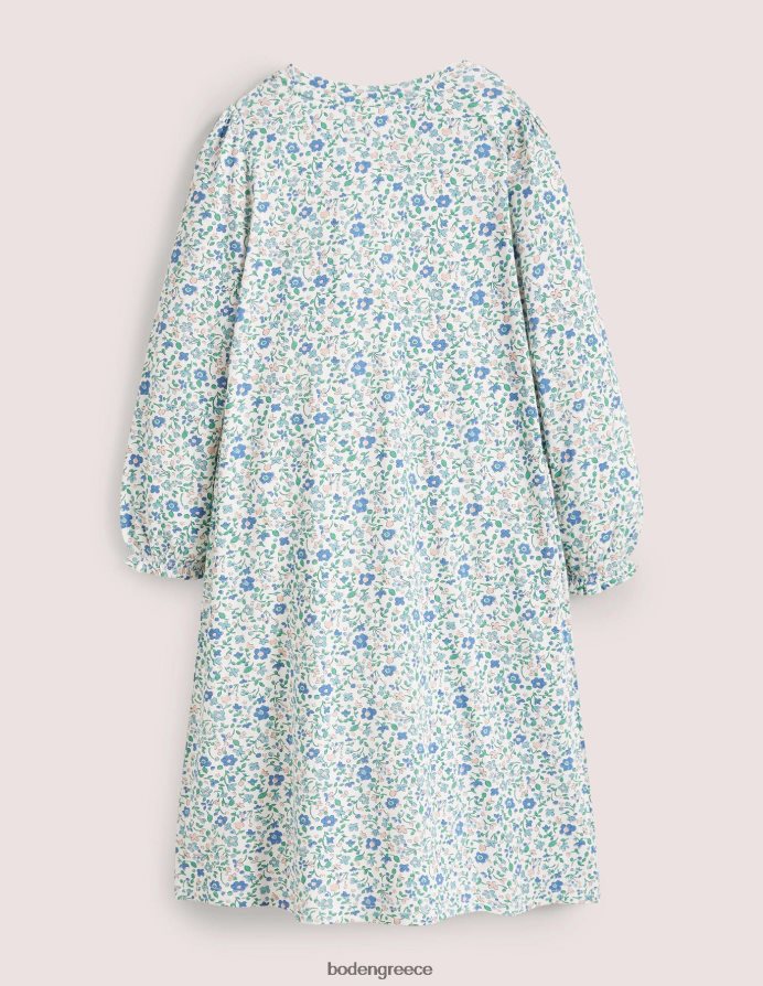 ιβουάρ/μπλε ditsy floral είδη ένδυσης εμπριμέ μακρυμάνικο νυχτικό Boden κορίτσια 464PH82935