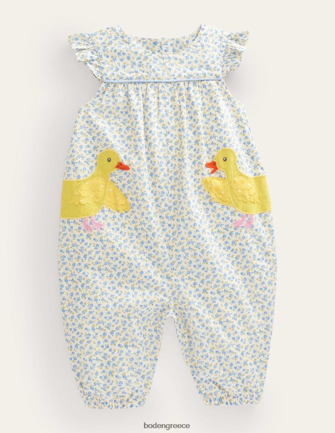 ωχρομπλε μικροσκοπικοί τριανταφυλλιές είδη ένδυσης απλικέ βολάν Boden κορίτσια 464PH83263