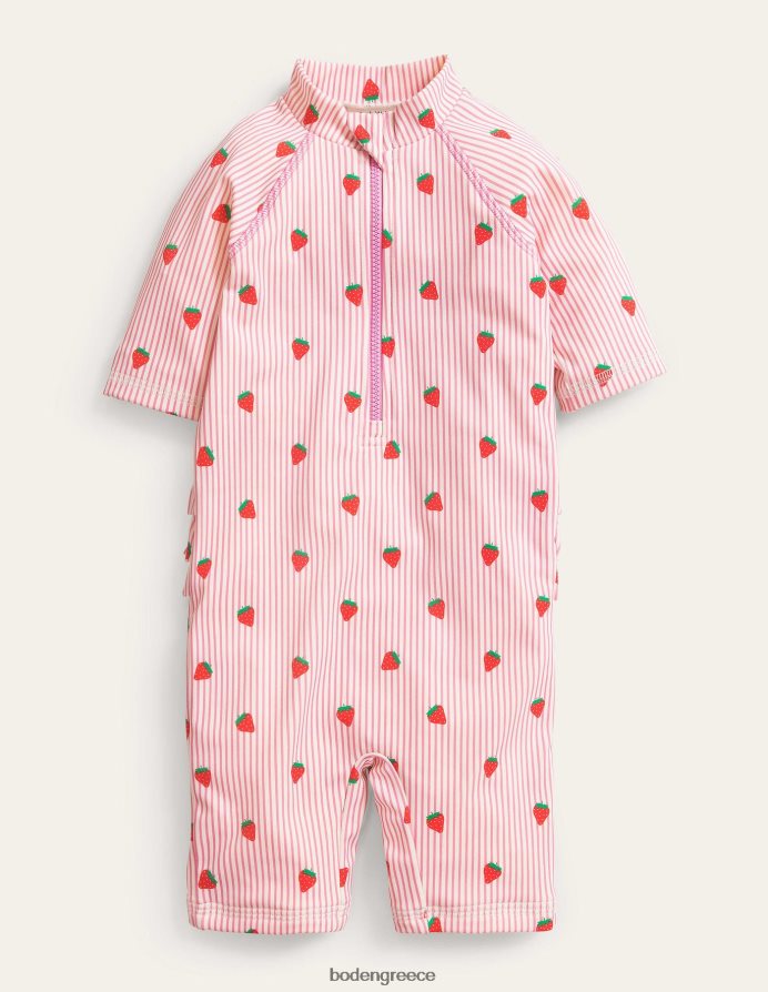 ροζ ιβουάρ ρίγα είδη ένδυσης κομψή στολή σερφ που είναι ασφαλής για τον ήλιο Boden κορίτσια 464PH83280