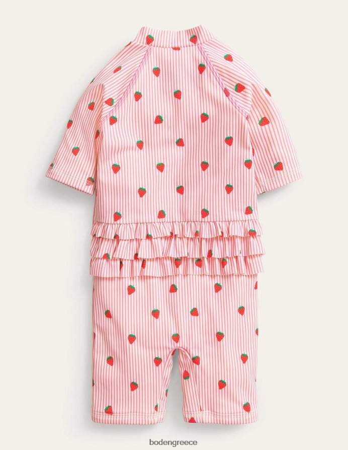 ροζ ιβουάρ ρίγα είδη ένδυσης κομψή στολή σερφ που είναι ασφαλής για τον ήλιο Boden κορίτσια 464PH83280