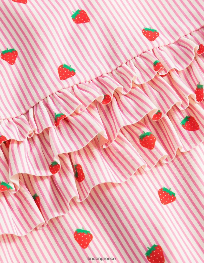 ροζ ιβουάρ ρίγα είδη ένδυσης κομψή στολή σερφ που είναι ασφαλής για τον ήλιο Boden κορίτσια 464PH83280