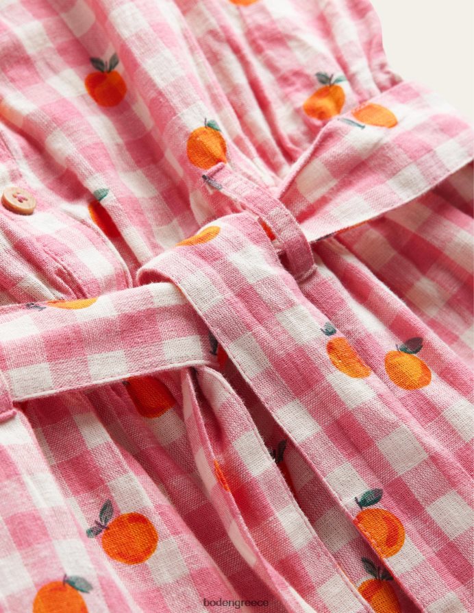 αζαλέα και ελεφαντόδοντο τζίντζαμ είδη ένδυσης λινό-βαμβακερό βολάν playsuit Boden κορίτσια 464PH82787