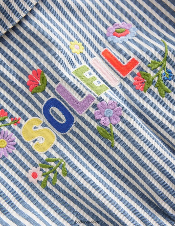 μπλε λωρίδα είδη ένδυσης κεντητό playsuit Boden κορίτσια 464PH82790