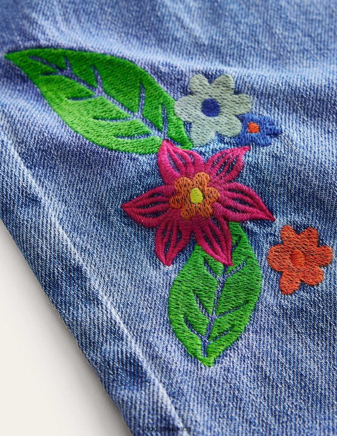 τζιν κεντητό ελαφρύ πλύσιμο είδη ένδυσης τζιν με κεντητό βαρέλι Boden κορίτσια 464PH82749