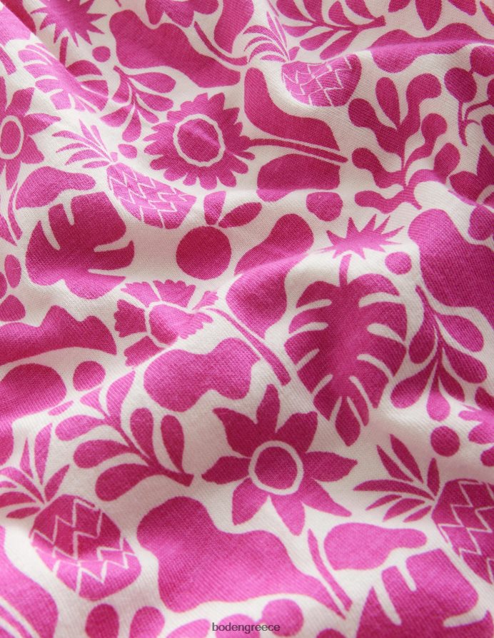 εκπληκτικό ροζ λουλουδάτο διακοπών είδη ένδυσης παντελόνι ζέρσεϊ χαρέμι Boden κορίτσια 464PH82779