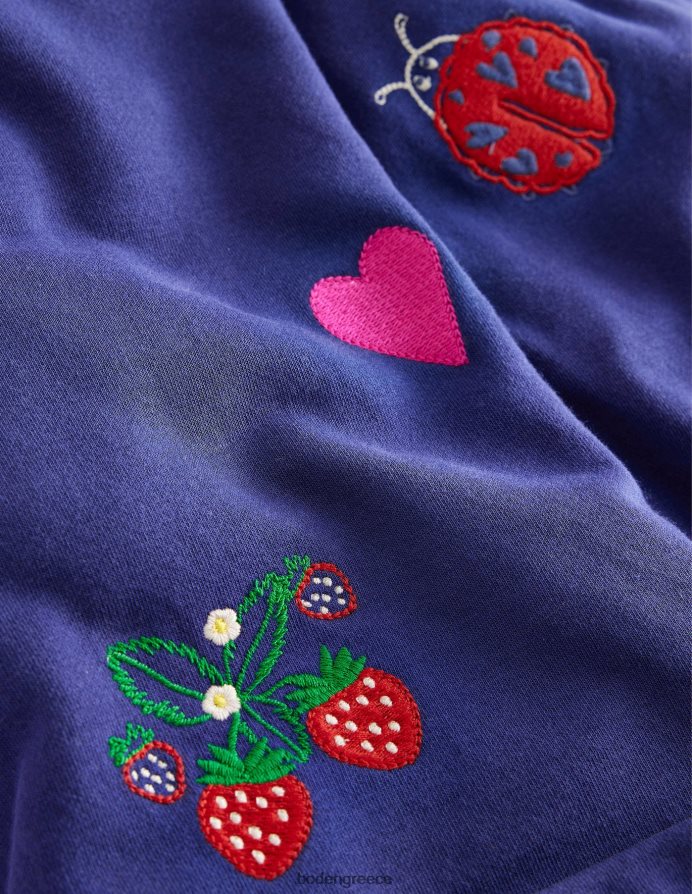 δεξιά μπλε είδη ένδυσης φαρδύ κεντημένο παντελόνι Boden κορίτσια 464PH83136