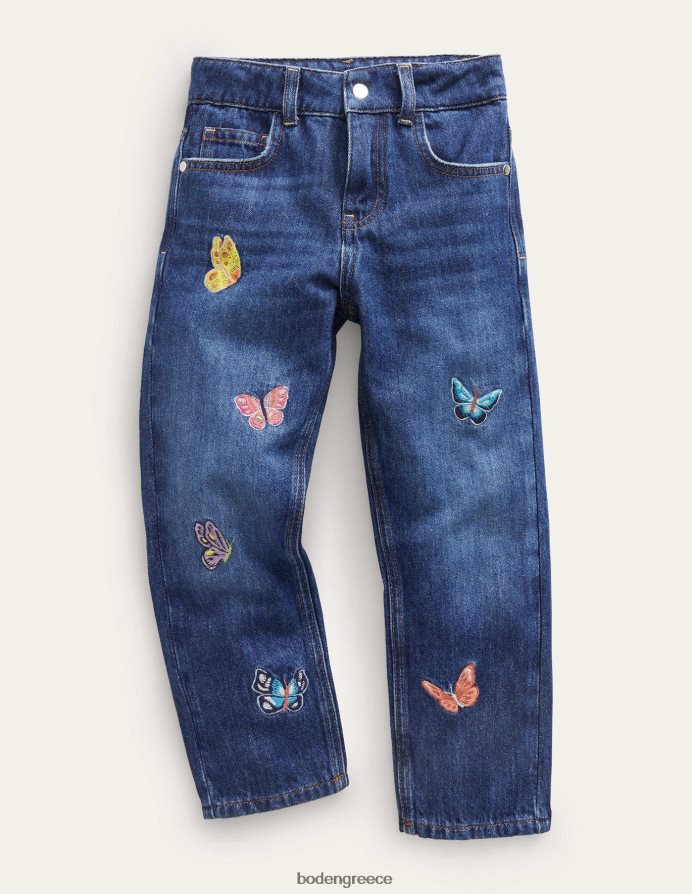 mid vintage πεταλούδα είδη ένδυσης χαλαρό τζιν με ίσιο πόδι Boden κορίτσια 464PH8799
