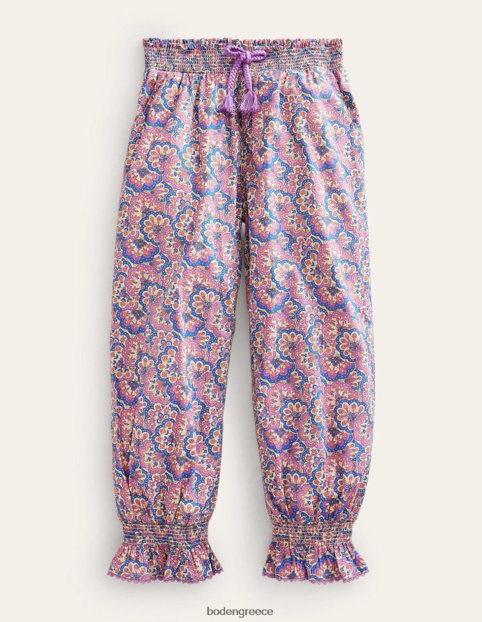 λούπινο και ροδάκινο paisley είδη ένδυσης εμπριμέ μπαλόνι παντελόνι Boden κορίτσια 464PH82679