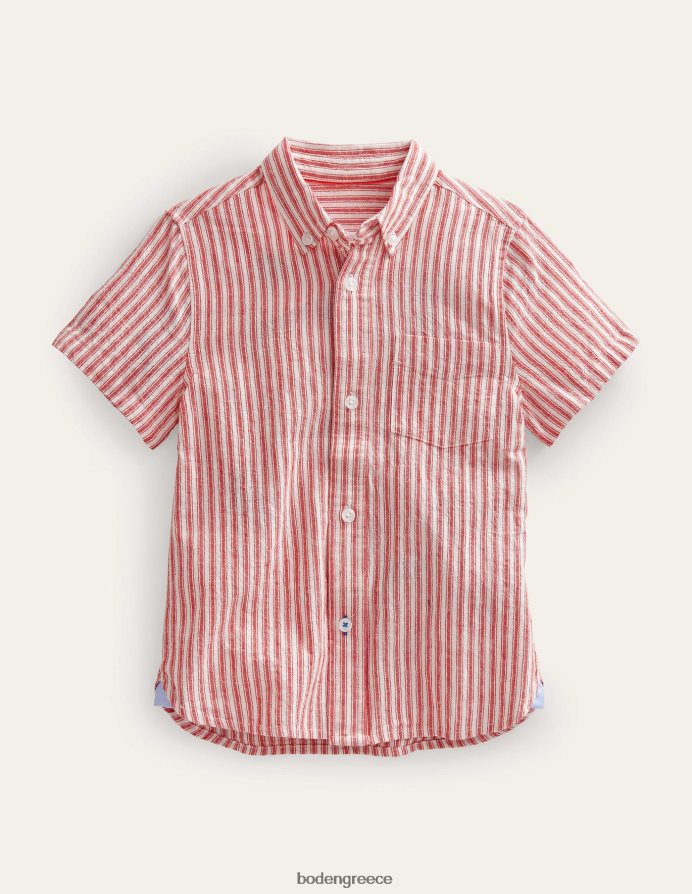 κόκκινη λωρίδα είδη ένδυσης φράουλα πουκάμισο Boden κορίτσια 464PH83028