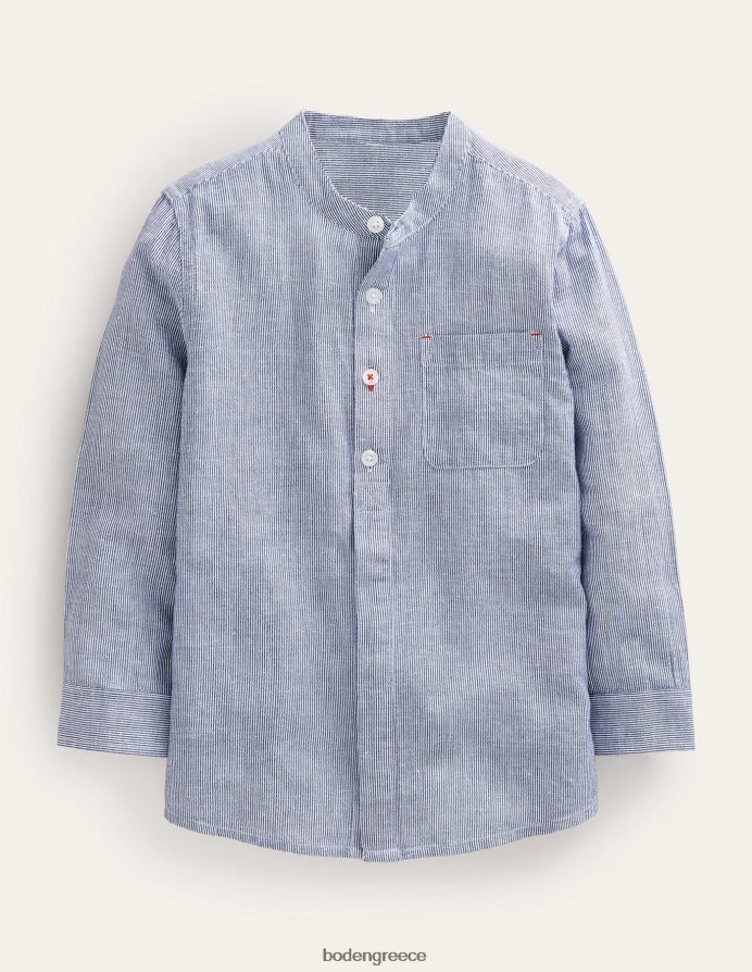 μπλε τικ είδη ένδυσης πουκάμισο παππού με σχέδια Boden κορίτσια 464PH83254