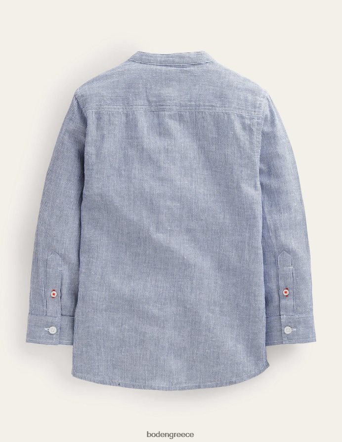 μπλε τικ είδη ένδυσης πουκάμισο παππού με σχέδια Boden κορίτσια 464PH83254