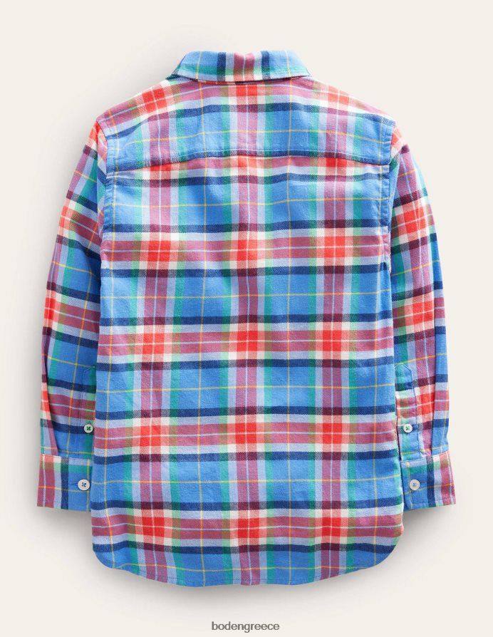 μπλε/πορτοκαλί επιταγή είδη ένδυσης casual twill πουκάμισο Boden κορίτσια 464PH83169