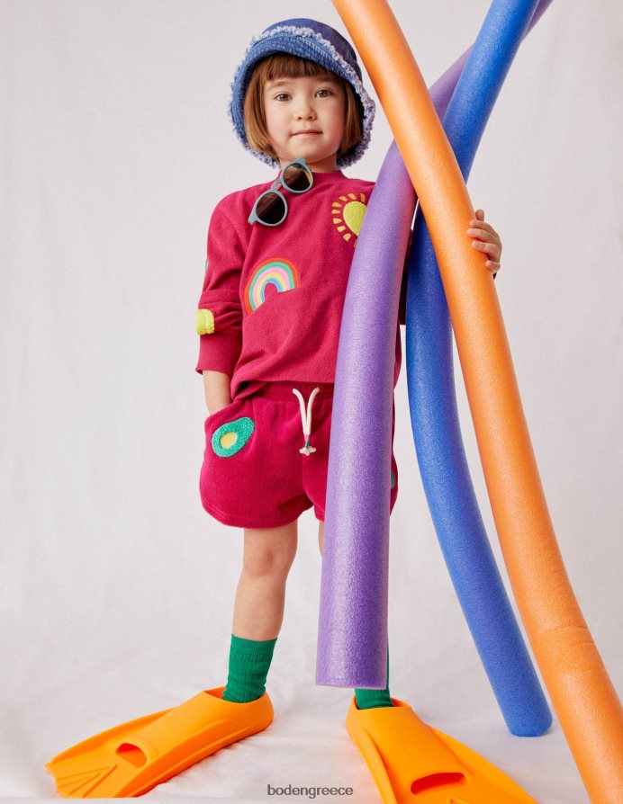 ζαχαροκάλαμο είδη ένδυσης σορτς απλικέ με πετσέτα Boden κορίτσια 464PH82686