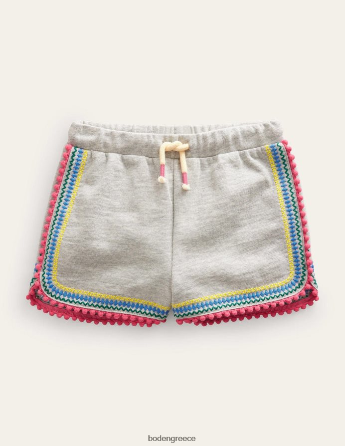 γκρίζα μάργα είδη ένδυσης σορτσάκι ζέρσεϊ με διακοσμητικό πομ Boden κορίτσια 464PH82709