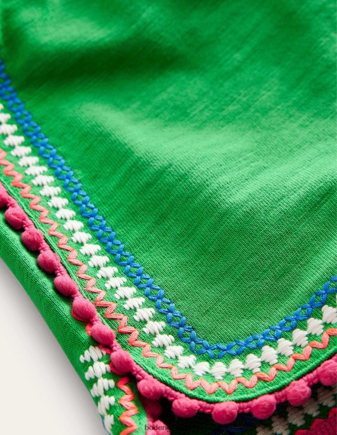 ανοιχτό πράσινο είδη ένδυσης σορτσάκι ζέρσεϊ με διακοσμητικό πομ Boden κορίτσια 464PH82740