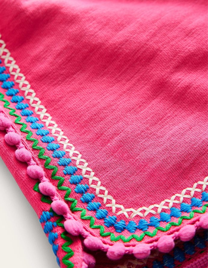 ροζ γλειφιτζούρι είδη ένδυσης σορτσάκι ζέρσεϊ με διακοσμητικό πομ Boden κορίτσια 464PH82752