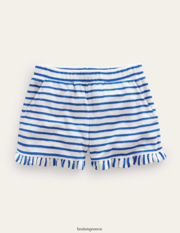 μπλε καμπάνα/ιβουάρ είδη ένδυσης σορτς με πετσετάκια με στριφώματα Boden κορίτσια 464PH82994